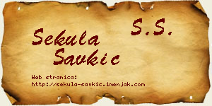Sekula Savkić vizit kartica